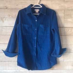 Cobalt blue corduroy shirt